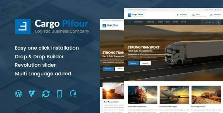 Pifour v2.3 - Logistic and Transportation WordPress Theme30714