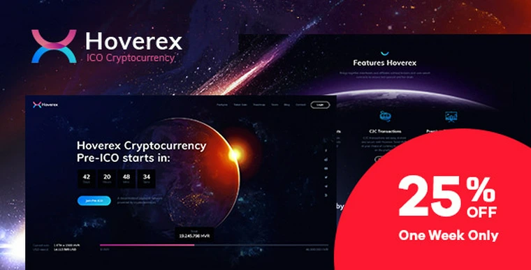 Hoverex v1.2 - Cryptocurrency & ICO WordPress Theme24406