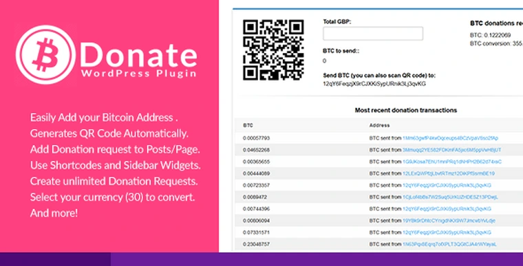 Bitcoin Donate v1.0.0 - A WordPress Plugin22989