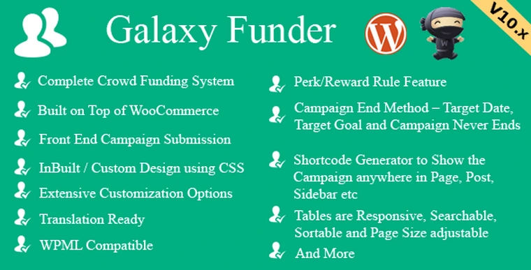 Galaxy Funder v10.9 - WooCommerce Crowdfunding System29963