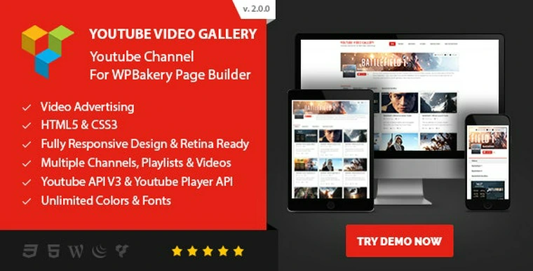 Youtube Video Gallery v2.0.0 - Youtube Channel For WPBakery Page Builder (Visual Composer)33068