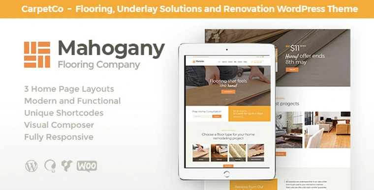 Mahogany v1.1 - Flooring Company WordPress Theme30909