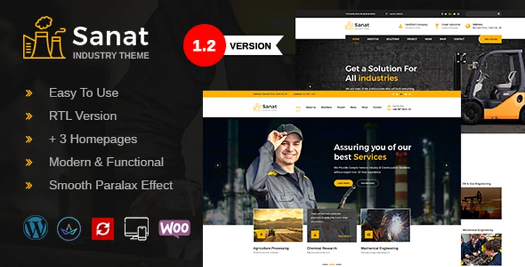 Sanat v1.1.2 - Factory & Industry WordPress Theme27721