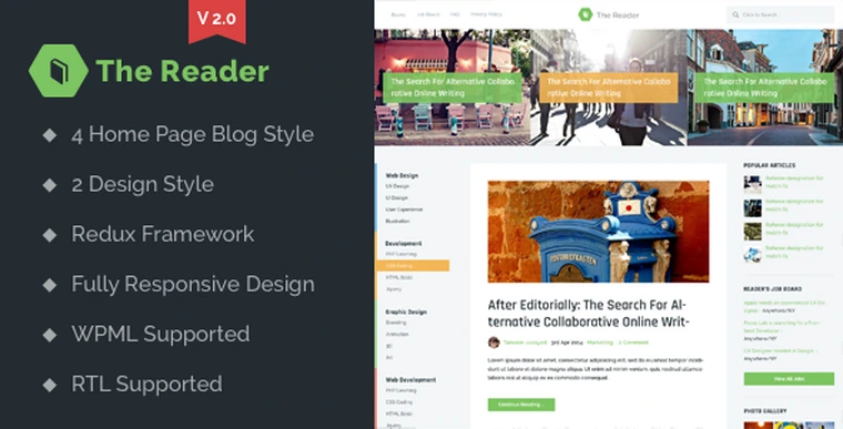 The Reader v2.1 - Wordpress Minimal Blog Template22936