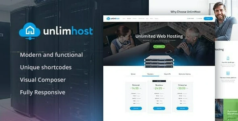 UnlimHost v1.2.3 - Web Hosting & Internet Technology WordPress Theme33728