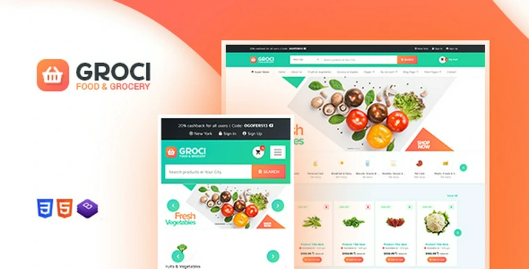 Groci v1.3 - Organic Food and Grocery Market Theme27224