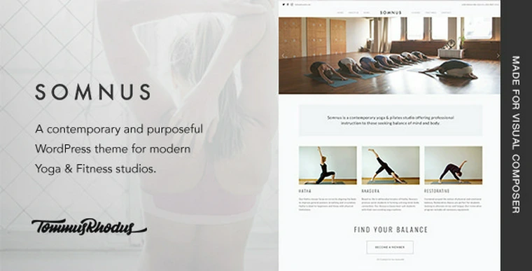 Somnus v1.0.5 - Yoga & Fitness Studio WordPress Theme23270