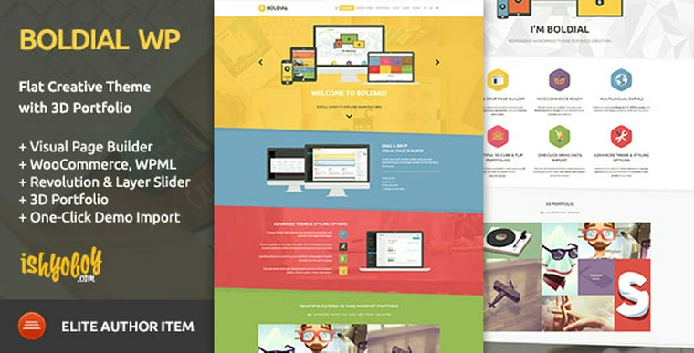 Boldial WP v2.9 - Flat Creative Theme with 3D Portfolio25130