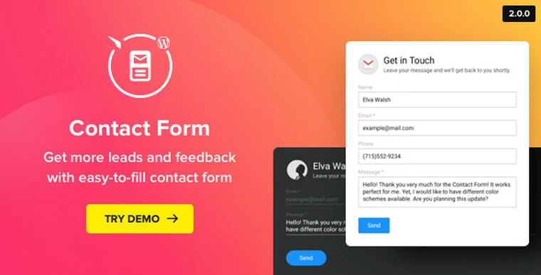 Contact Us Form v2.0.0 - WordPress Contact Form Plugin27247