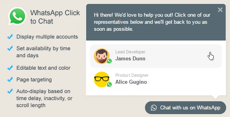 WhatsApp Click to Chat Plugin for WordPress v1.323563