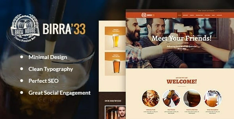 Birra33 v1.4 - Brewery Brewpub and Craft Beer Shop WordPress Theme34281