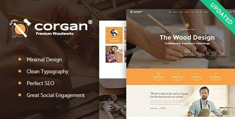 Corgan v1.4.2 - Woodworks, Carpentry and Flooring WordPress Theme34087