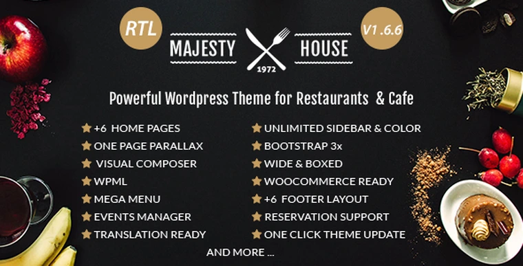 Majesty v1.6.6 - Restaurant WooCommerce WordPress Theme27637