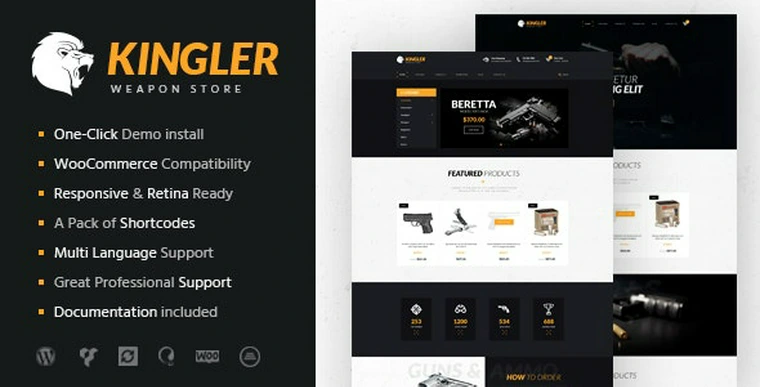 Kingler v1.7 - Weapon Store & Gun Training WordPress Theme34029