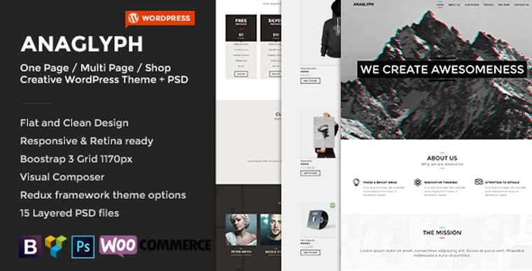 ANAGLYPH v4.1 - One page / Multi Page WordPress Theme24674