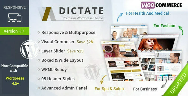 Dictate v4.8 - Business, Fashion, Medical, Spa WP Theme24442