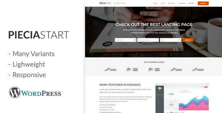 Piecia v1.0 - One Page WordPress Landing Page30263