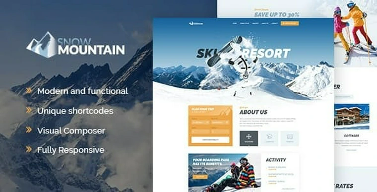 Snow Mountain v1.2.4 - Ski Resort & Snowboard School WordPress Theme43523