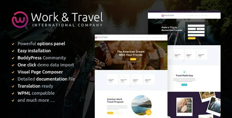 Work & Travel Company & Youth Programs v1.2 - WordPress Theme34002