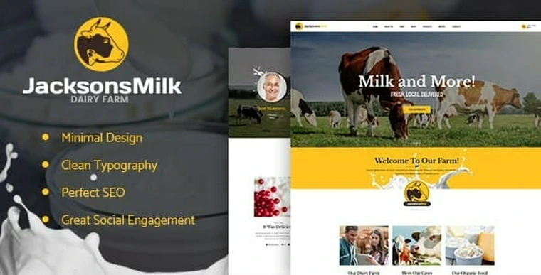 Dairy Farm & Eco Milk Products WordPress Theme v1.1.133750