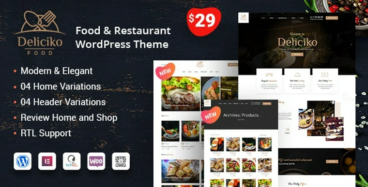 Deliciko v1.4 - Restaurant WordPress Theme33961