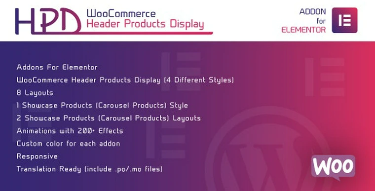 WooCommerce Header Products Display for Elementor v1.0 - WordPress Plugin36314