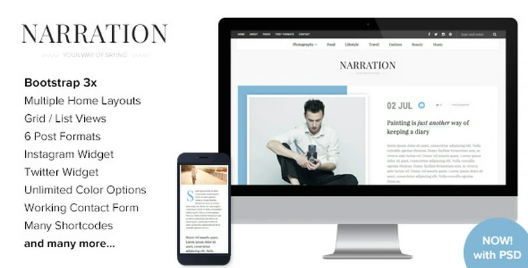 Narration v1.5 - A Responsive WordPress Blog Theme32630