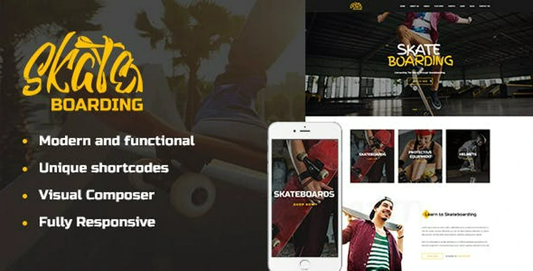 Skateboarding Community & Store WordPress Theme v1.130012