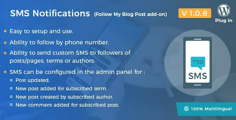 SMS Notifications v1.0.8 - Follow My Blog Post add-on38728