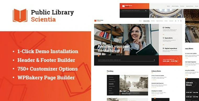 Scientia v1.0 - Public Library & Book Store Education WordPress Theme36129