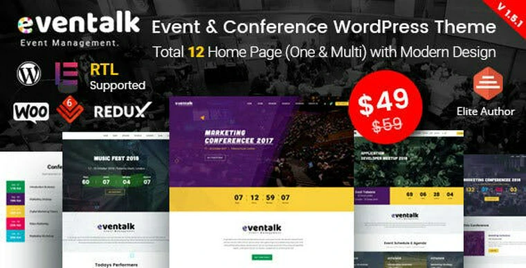 EvenTalk v1.5.3 - Event Conference WordPress Theme for Event and Conference30696