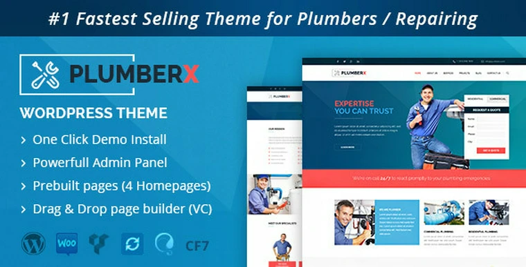 Plumber v2.52 - Construction and Repairing WordPress Theme24039