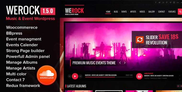 WeRock v1.5.6 - Multipurpose Music & Event WordPress Theme23899