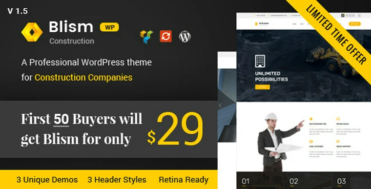 Blism v1.5 – Construction WordPress Theme23301