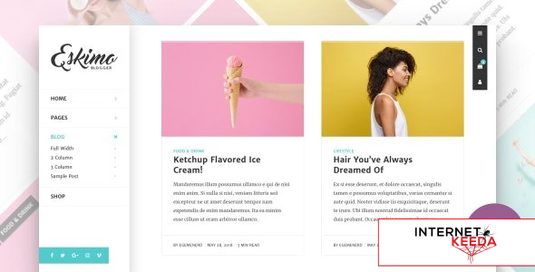 Eskimo v1.8.4 - Minimal Personal WordPress Blog & Shop Theme 62301