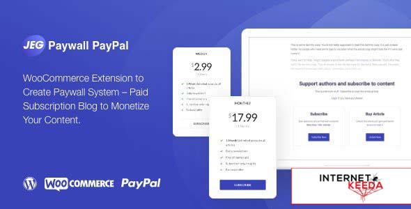 Jeg Paypal Paywall & Content Subscriptions System v1.0.1 - WooCommerce Plugin 50365