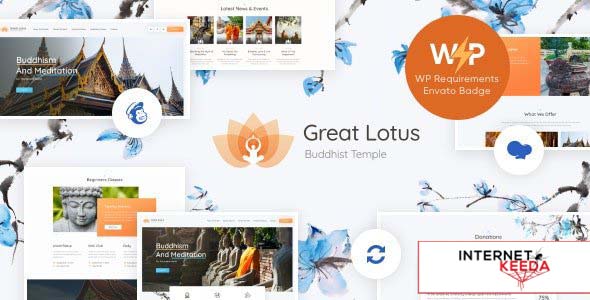 Great Lotus v1.3.1 - Oriental Buddhist Temple WordPress Theme + RTL 51360