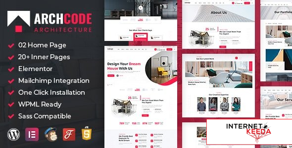 Archcode v1.3 - Architect Design WordPress Theme 56573