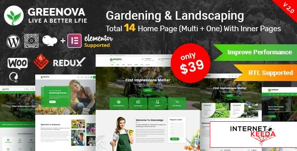 Greenova v2.3.1 - Gardening & Landscaping WordPress Theme 60869