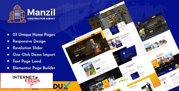 Manzil v1.7 - Construction and Building WordPress Theme 55741