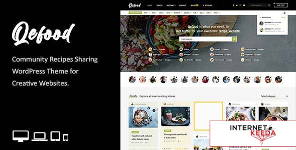 Qefood v1.6 - Community Sharing WordPress Theme 58487