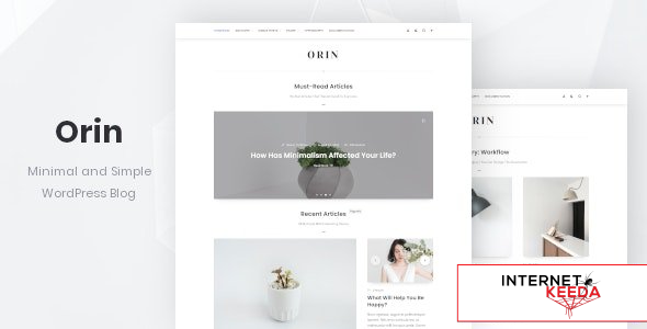 Orin v1.1.2 - Minimal Blog For WordPress 61358