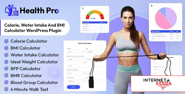 Health Pro v1.0.4 - Calorie, Water Intake and BMI Calculator WordPress Plugin 61529