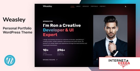 Weasley v1.0 – Personal Portfolio WordPress Theme 63355