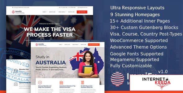 ImmiEx v1.5.8 - Immigration law, Visa services support, Migration Agent Consulting WordPress Busines