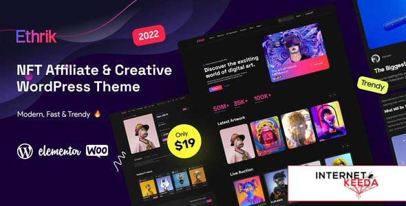 Ethrik v2.1 - Creative & NFT Affiliate WordPress Theme 64570