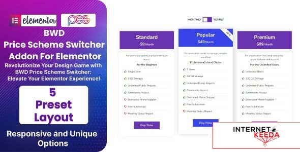 BWD Pricing Scheme Switcher Addon For Elementor v1.0.0 65307