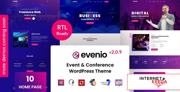 Evenio v2.0.9 - Event Conference WordPress Theme 66923