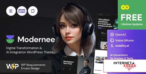 Modernee v1.0 - AI Integration & Digital Transformation WordPress Theme 67145