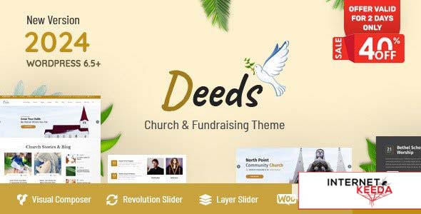 Deeds v9.6.1 - Best Responsive Nonprofit Church WordPress Theme 67916